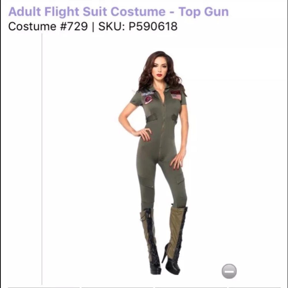 Women's Top Gun Flight Military Suit Costume Small